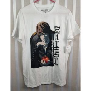 Death Note Light Yagami White T-shirt Mens Medium Anime Horror Shonen Jump NWT